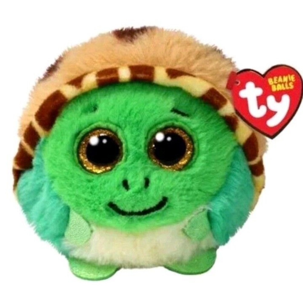 TY Puffies (Beanie Balls) Plush - CRUISER the Turtle (3 inch) -Stuffed Toy, NWT